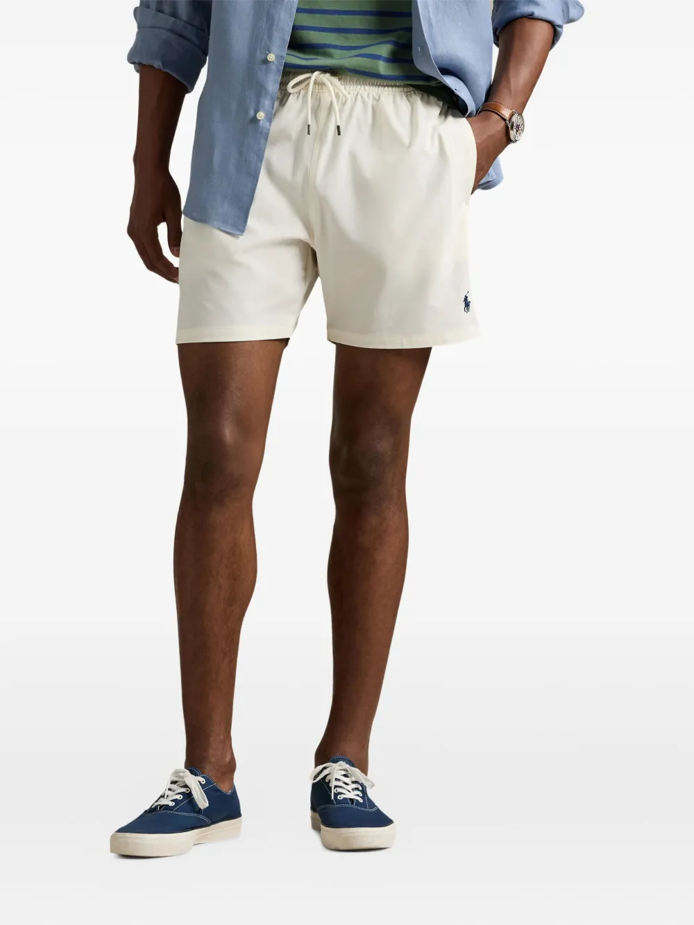 Polo Ralph Lauren Traveler zwembroek met trekkoordtaille Beige