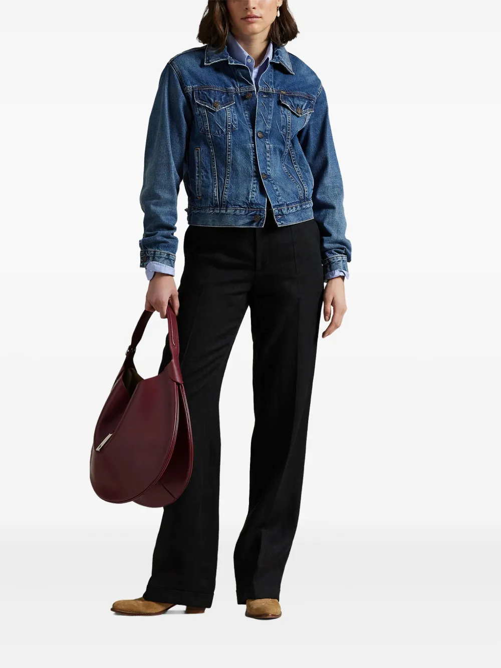 Polo Ralph Lauren Broek met visgraatpatroon - Zwart