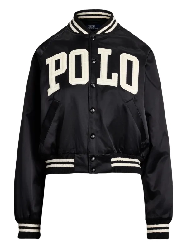 【Sサイズ】POLO RALPH LAUREN サテンボンバージャケット Polo Ralph Lauren サテン ボンバージャケット | ブラック
