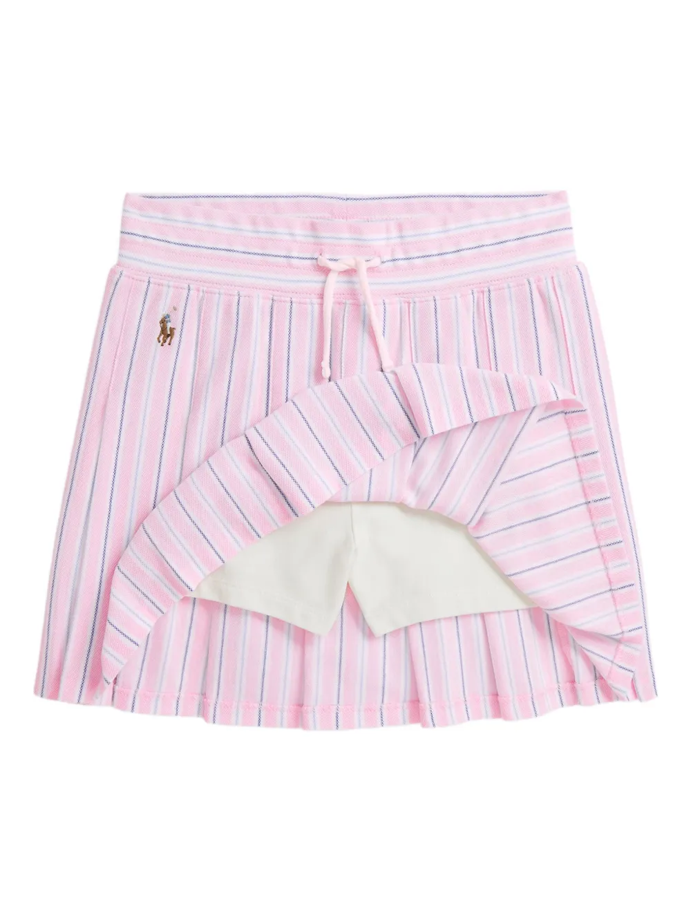 POLO RALPH LAUREN KIDS Gestreepte plooirok Roze