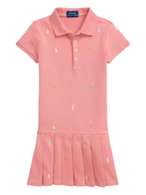 POLO RALPH LAUREN KIDS vestido estilo playera tipo polo con logo bordado