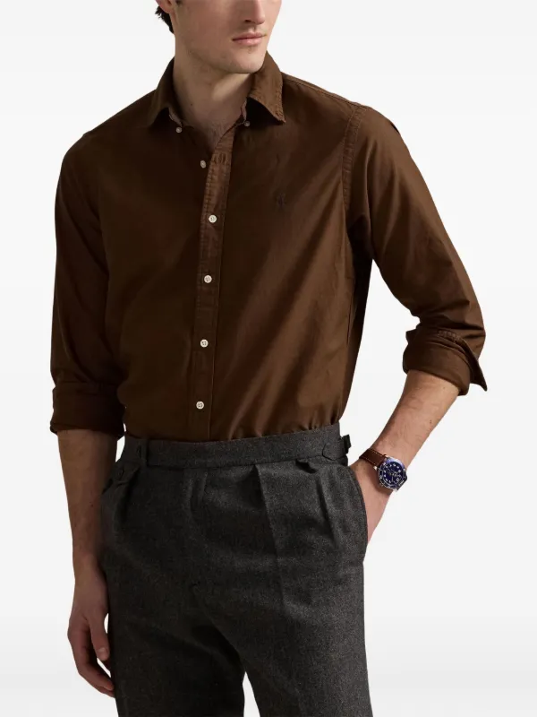 Polo Ralph Lauren button-down Collar Shirt | Brown | FARFETCH Polo Ralph Lauren button-down Collar Shirt | Brown | FARFETCH