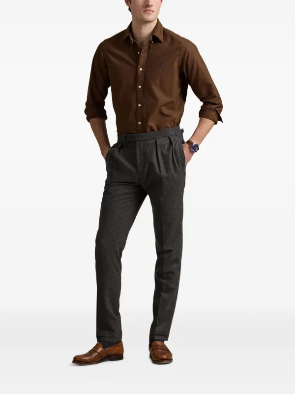 Polo Ralph Lauren button-down Collar Shirt | Brown | FARFETCH JO