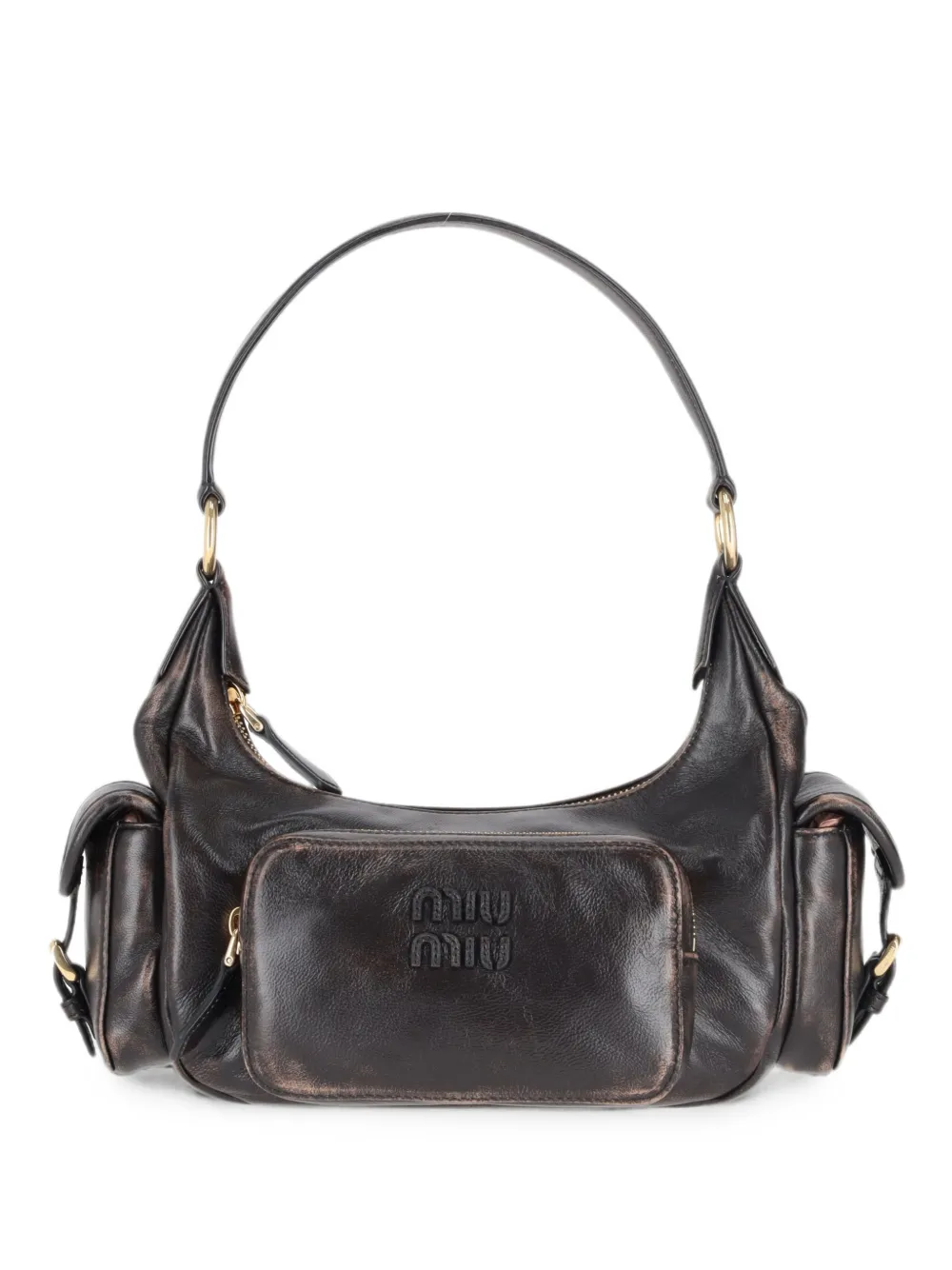 Miu Miu lambskin tote bag - Marrone