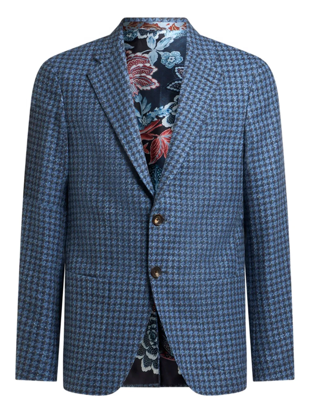 checked single-breasted blazer