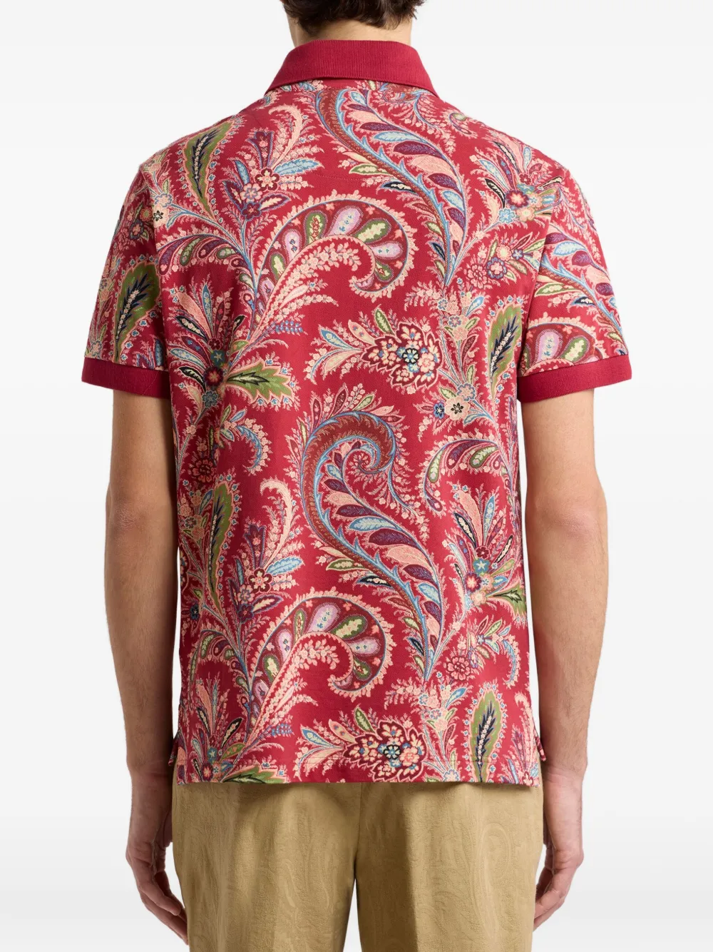 ETRO Poloshirt met paisley-print Rood