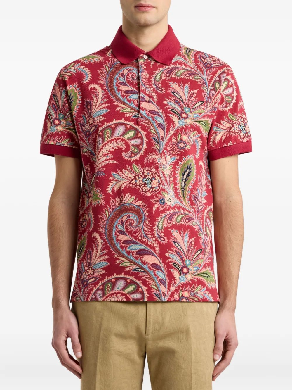 ETRO Poloshirt met paisley-print Rood