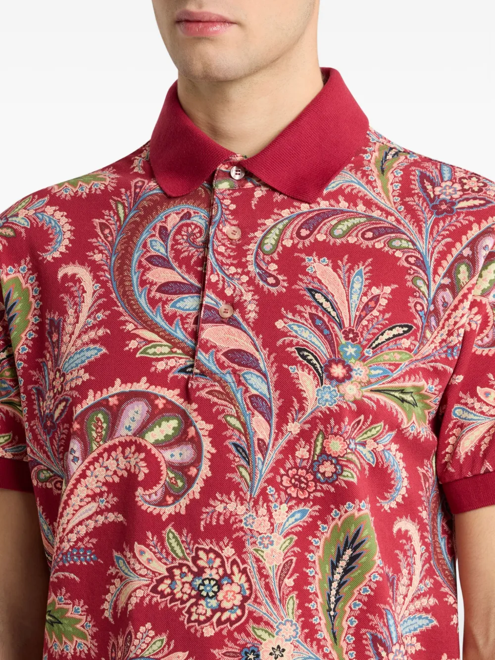 ETRO Poloshirt met paisley-print Rood