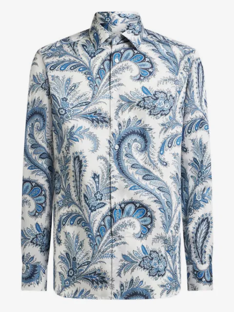 ETRO camisa manga larga con estampado de cachemira