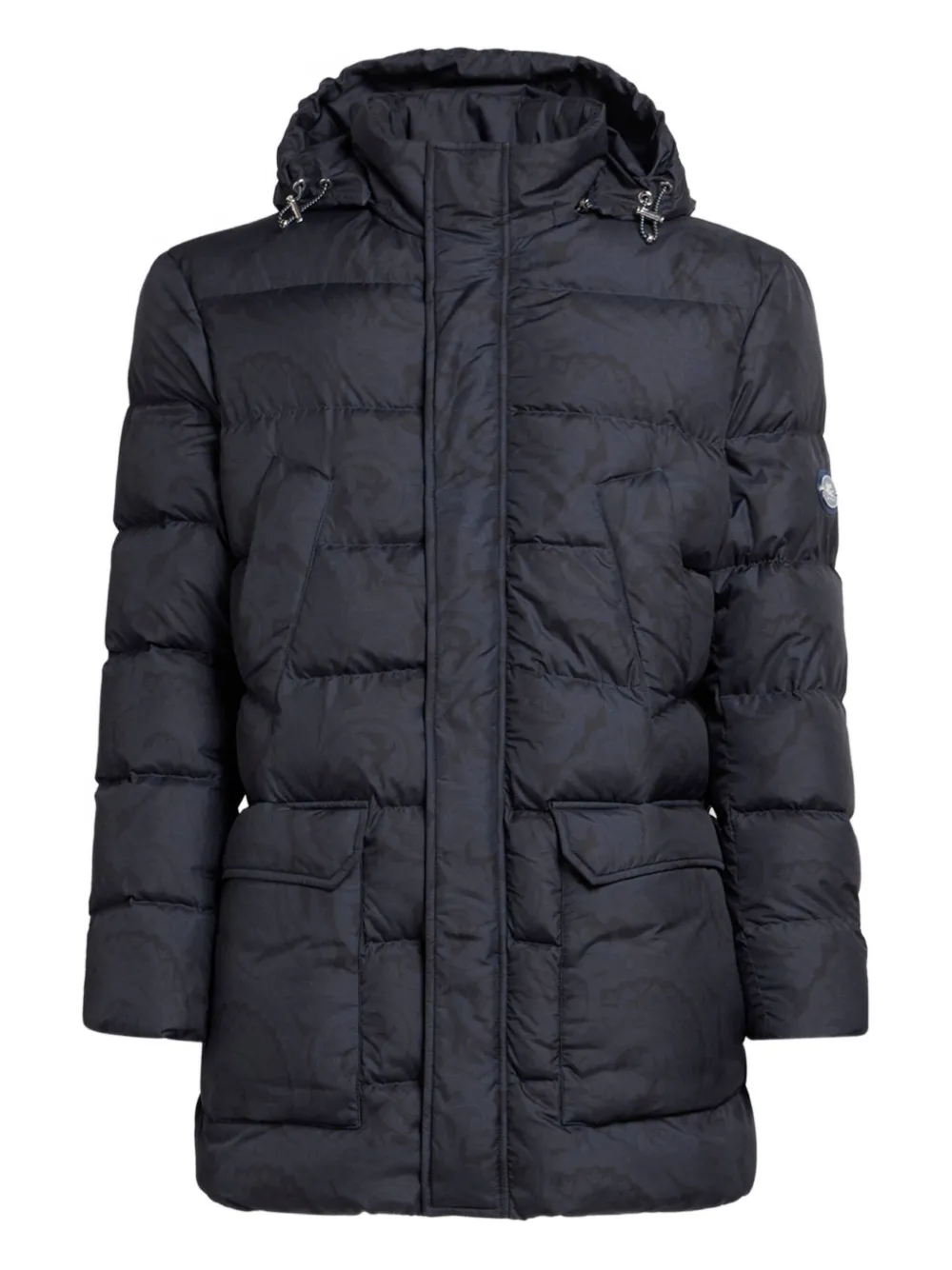 ETRO Gewatteerd donsjack met capuchon Zwart