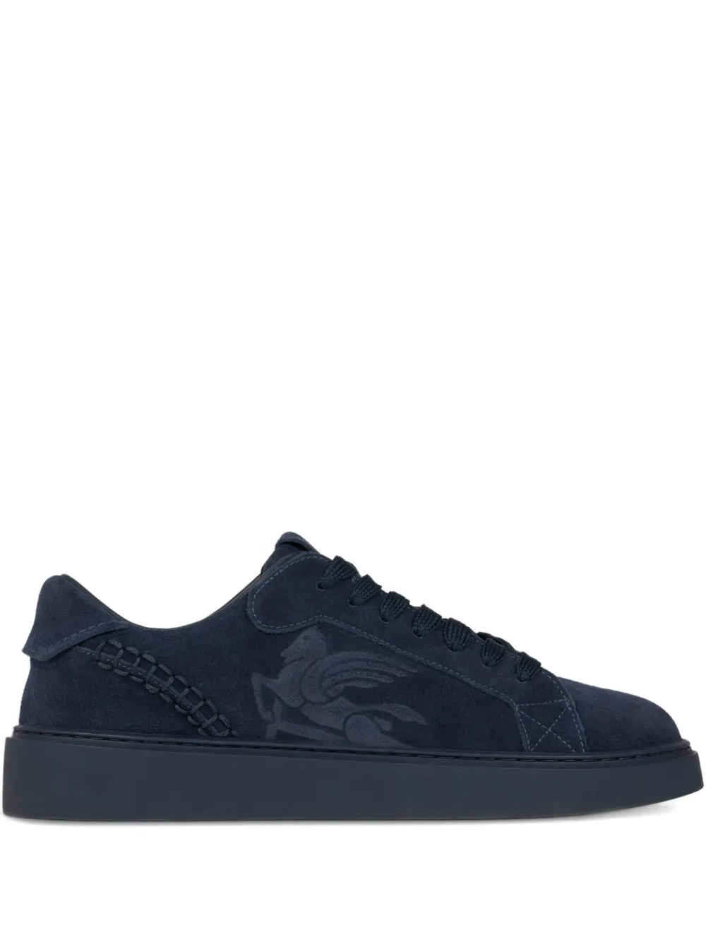 ETRO suede low-top sneakers Blue