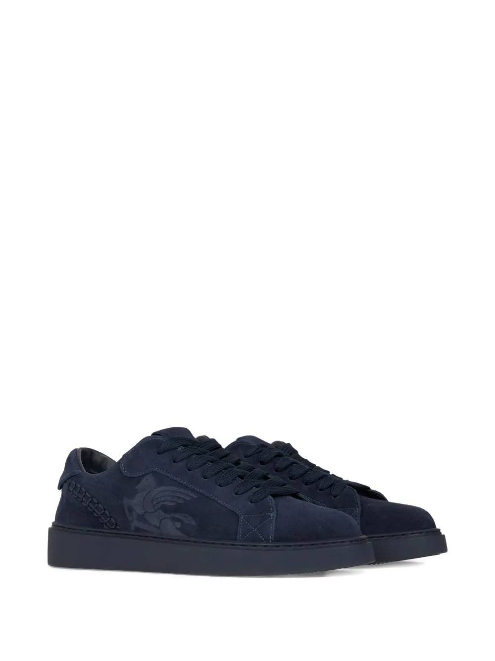 ETRO suede low-top sneakers Blue