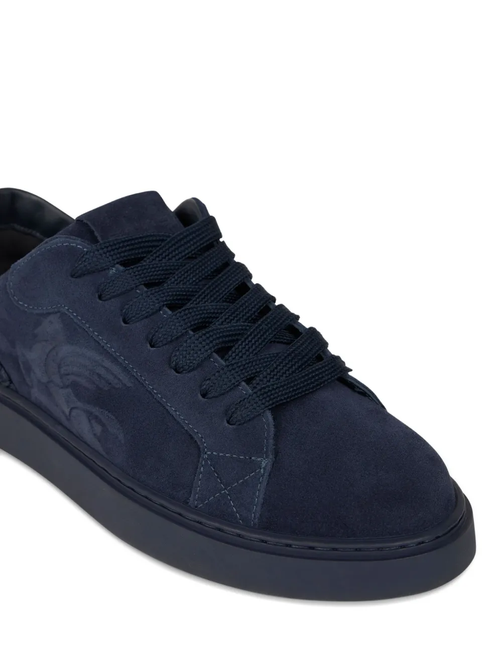 ETRO suede low-top sneakers Blue