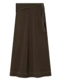 Tory Burch belted jersey skirt - Brown
