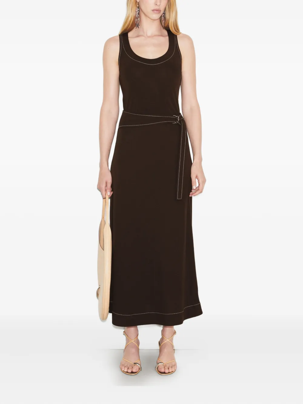 Tory Burch Jersey rok met ceintuur - Bruin
