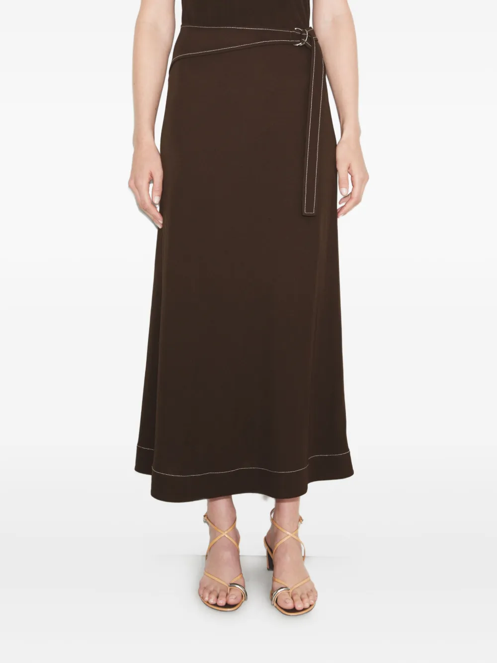 Tory Burch Jersey rok met ceintuur Bruin