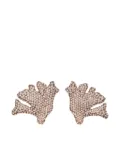 Tory Burch Coral rhinestone-embellished clip-on earrings - Silver
