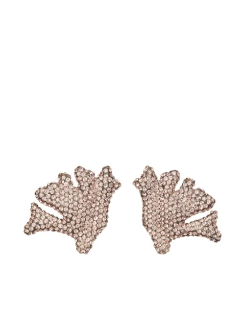 Tory Burch Coral rhinestone-embellished clip-on earrings
