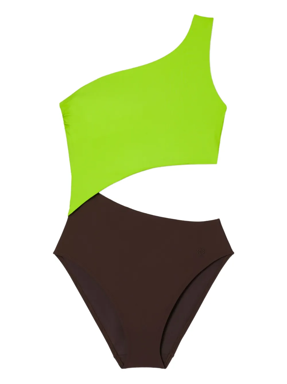 Tory Burch asymmetric one-shoulder swimsuit | Green | Image 1