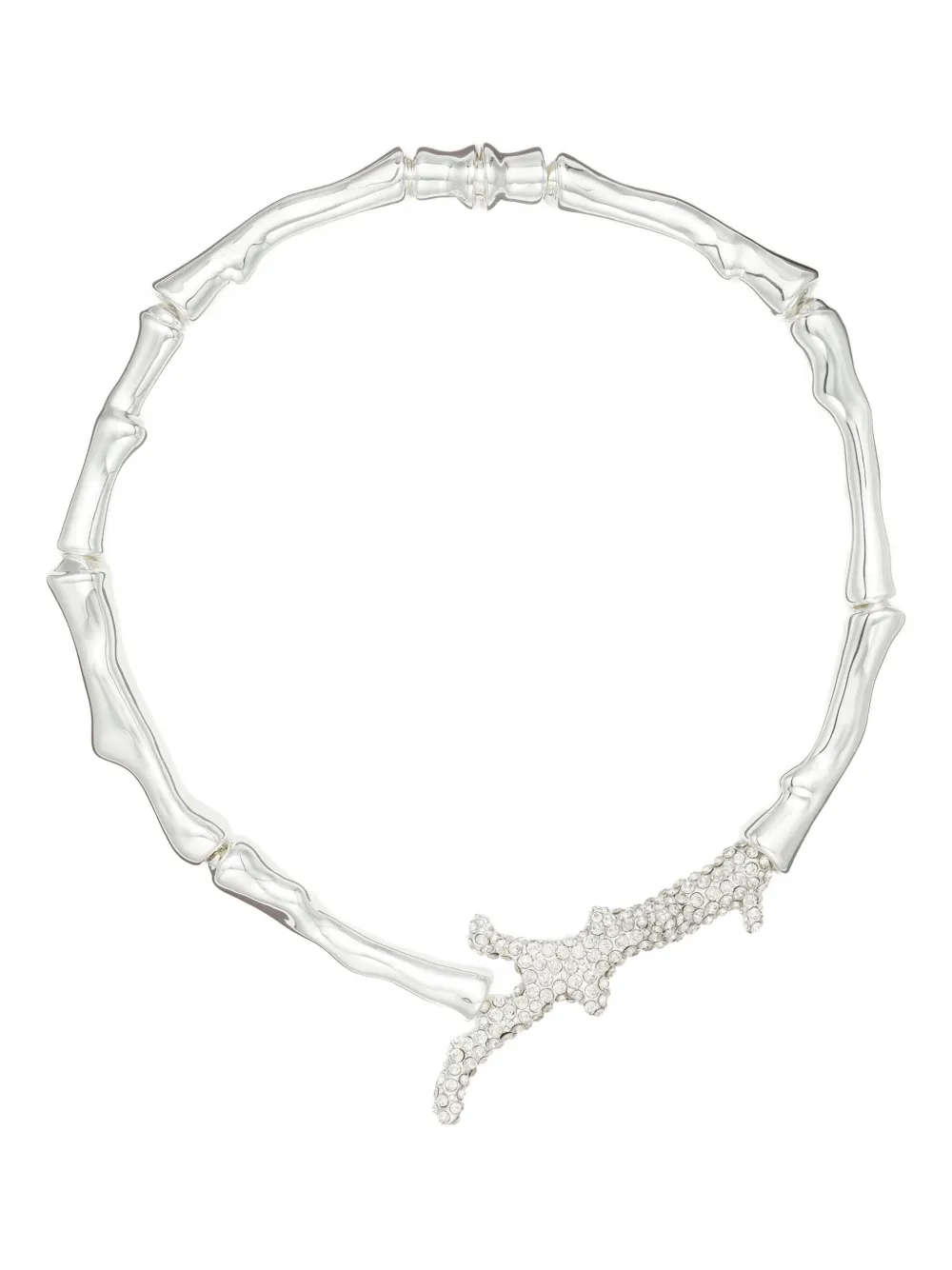 Tory Burch coral-design crystal necklace - シルバートーン Tory Burch coral-design crystal necklace - シルバートーン