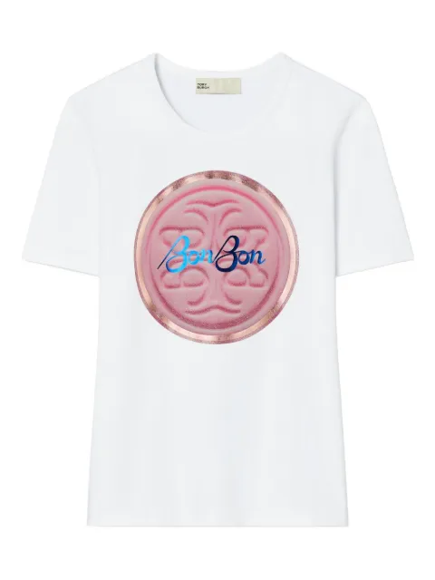 Tory Burch t-shirt Bonbon à logo strassé