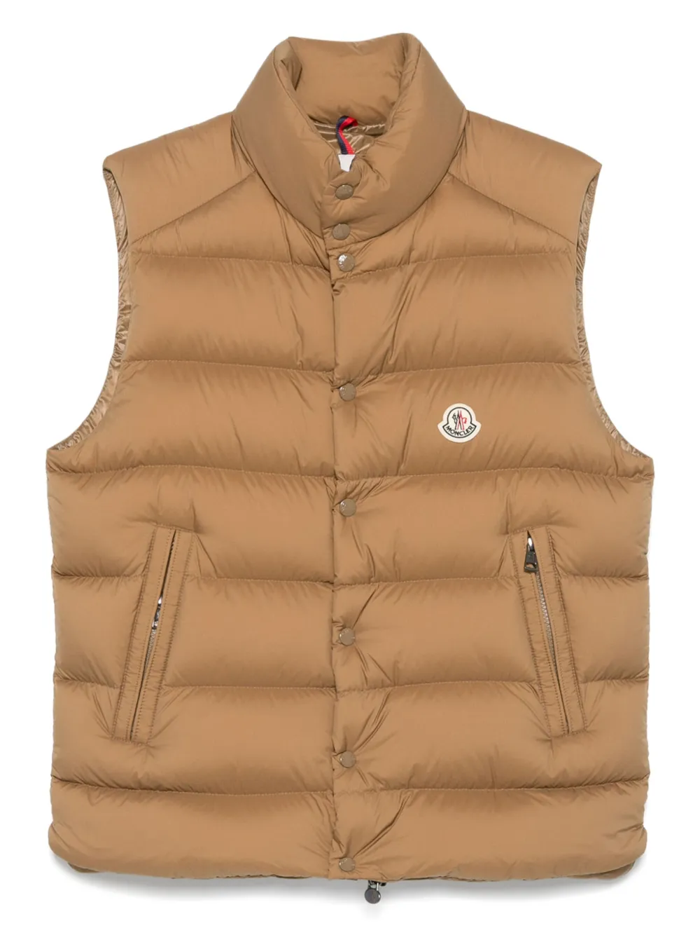 Moncler Gewatteerde bodywarmer met knoopsluiting Beige