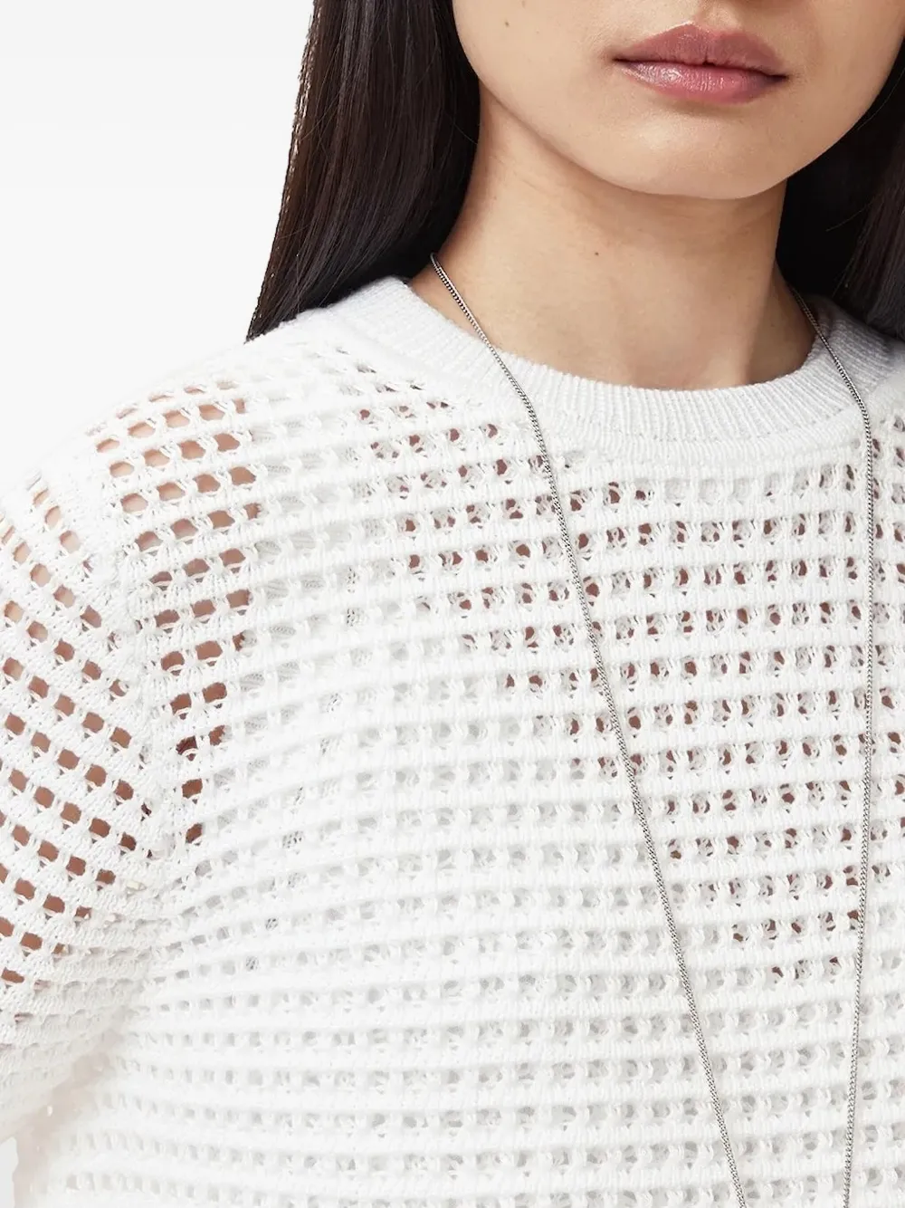 AllSaints Miro midi-jurk met mesh Wit