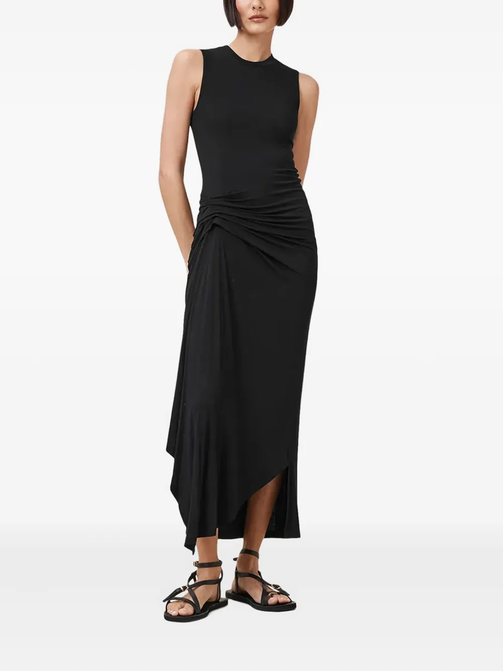 AllSaints Rivi midi-jurk Zwart