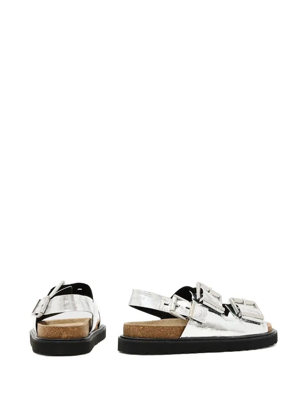 AllSaints Isla buckled slingback sandals Silver