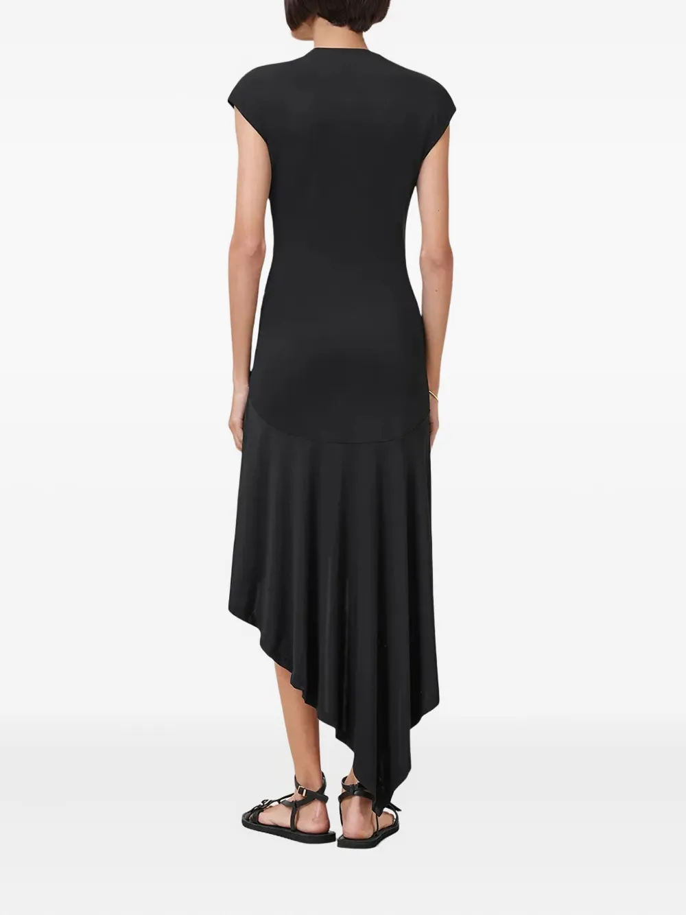 AllSaints Asymmetrische midi-jurk Zwart