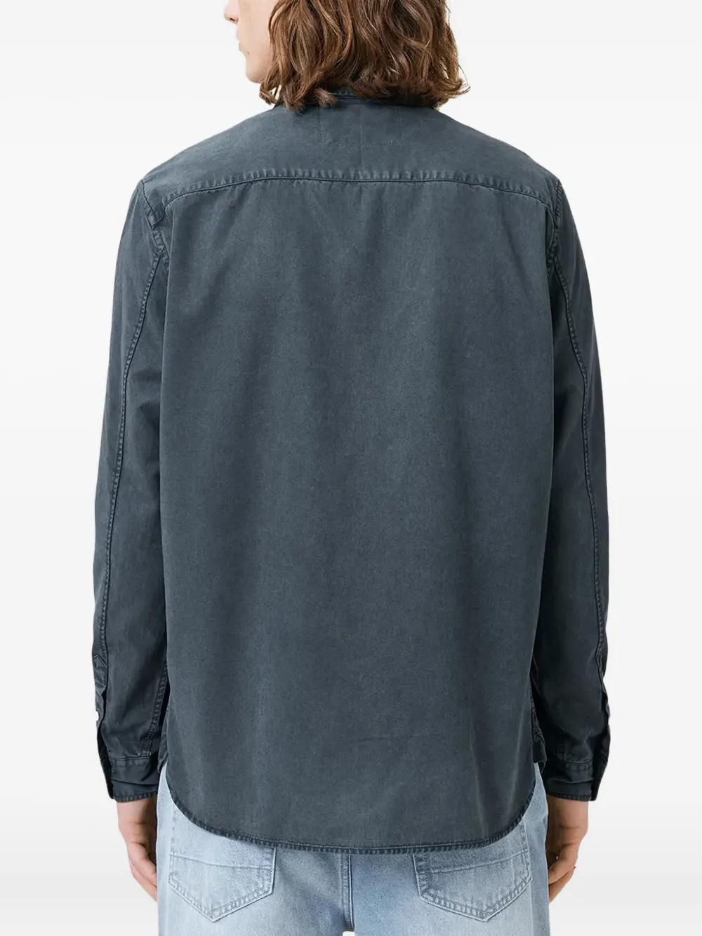 Allsaints Bodhi Relaxed Fit Button Front Shirt In Blue