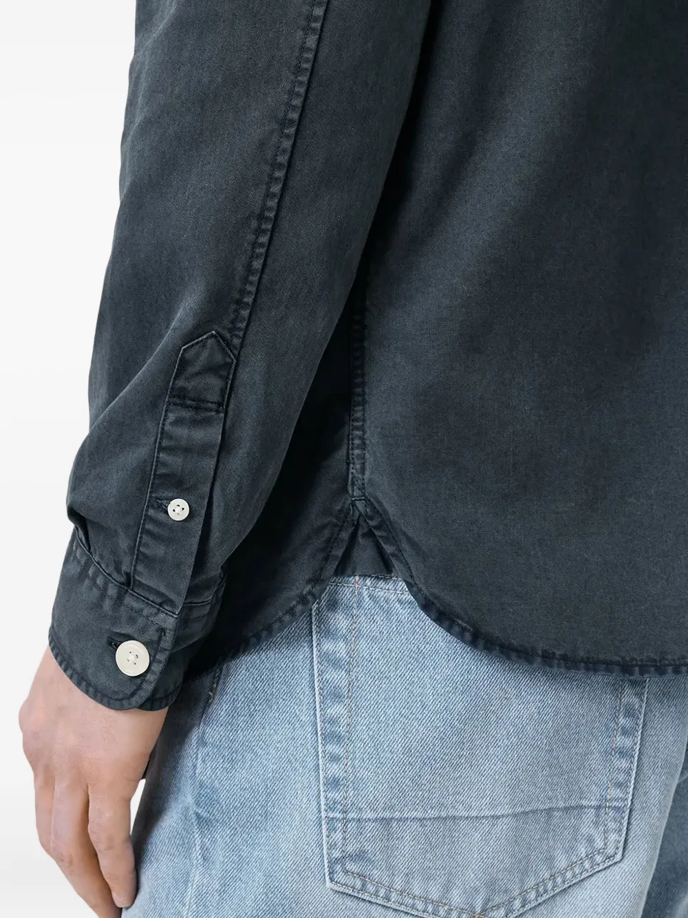 Allsaints Bodhi Relaxed Fit Button Front Shirt In Blue