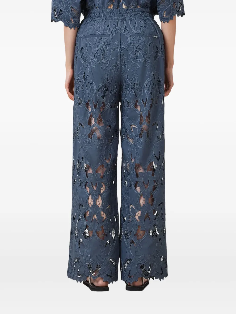 AllSaints Charli broek met bloemenkant Blauw