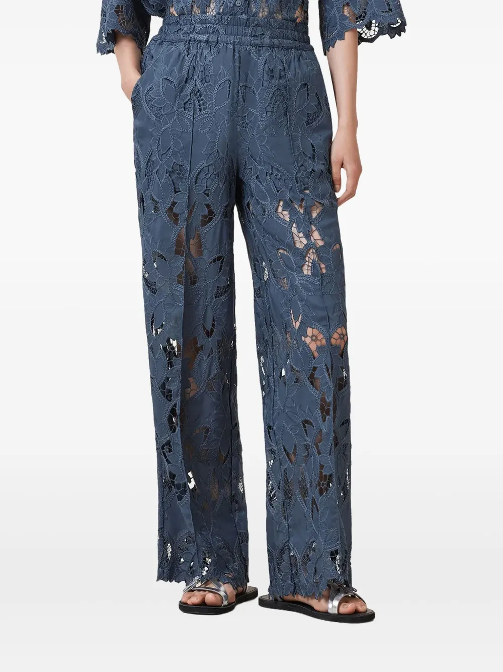 AllSaints Charli フローラルレース パンツ - ブルー AllSaints Charli フローラルレース パンツ - ブルー