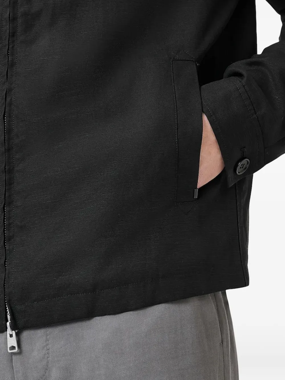 AllSaints Bradner jack met rits Zwart