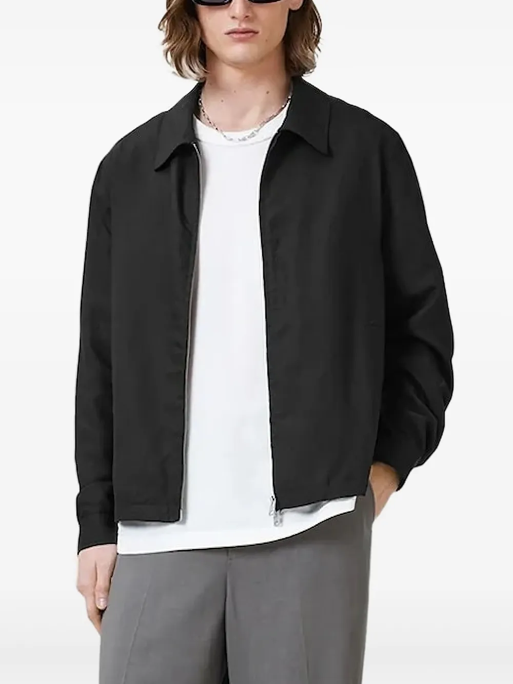AllSaints Bradner jack met rits Zwart