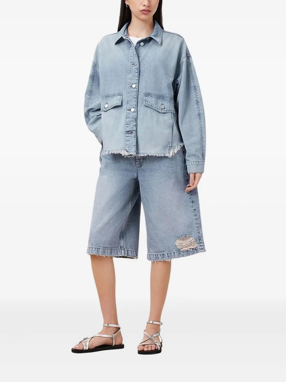 AllSaints Denim jack Blauw