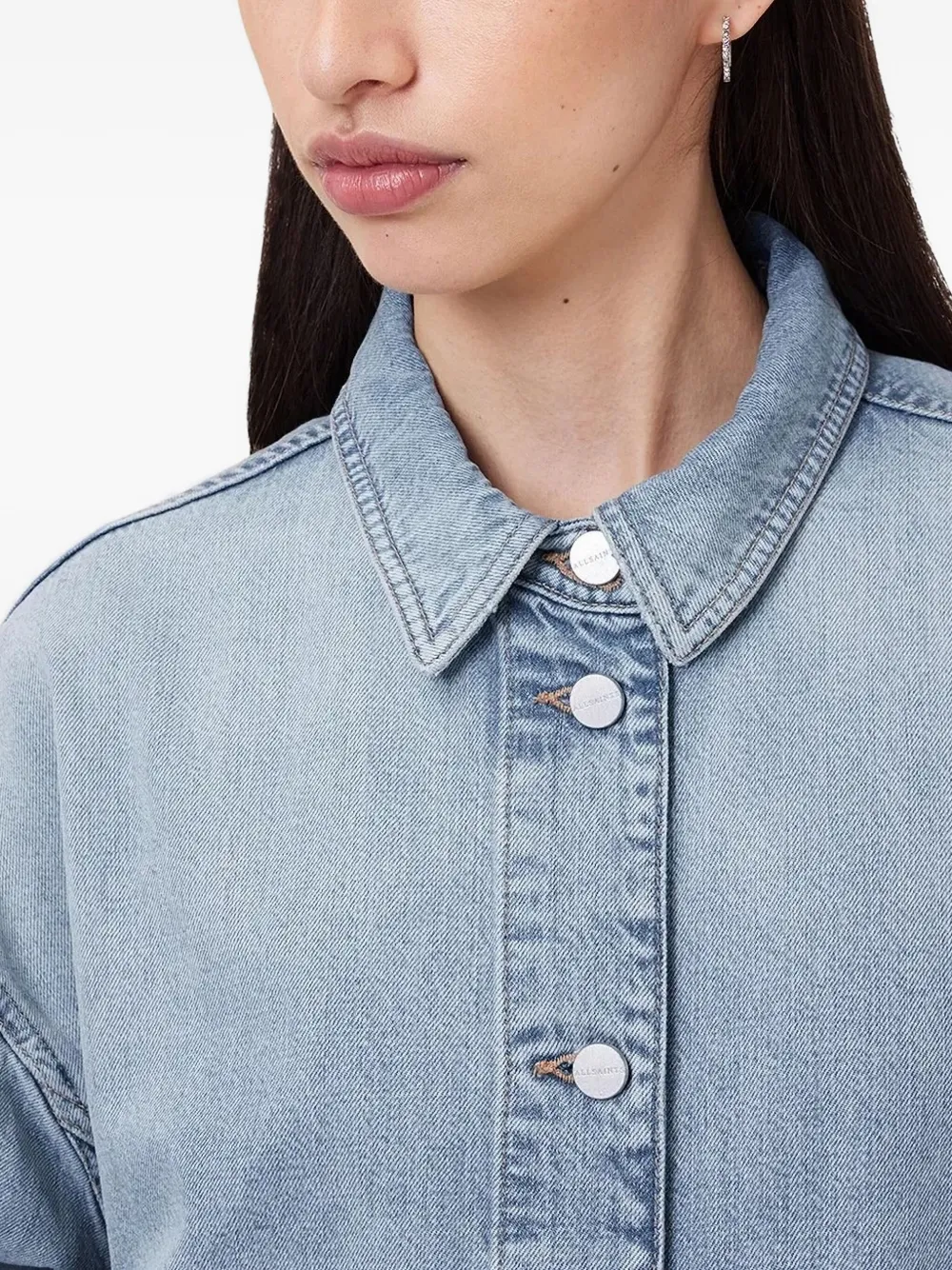 AllSaints Denim jack Blauw