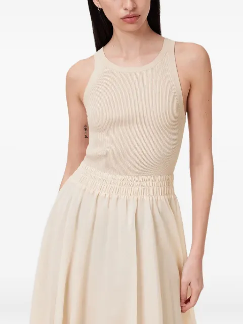 AllSaints vestido tejido de canalé con cintura fruncida