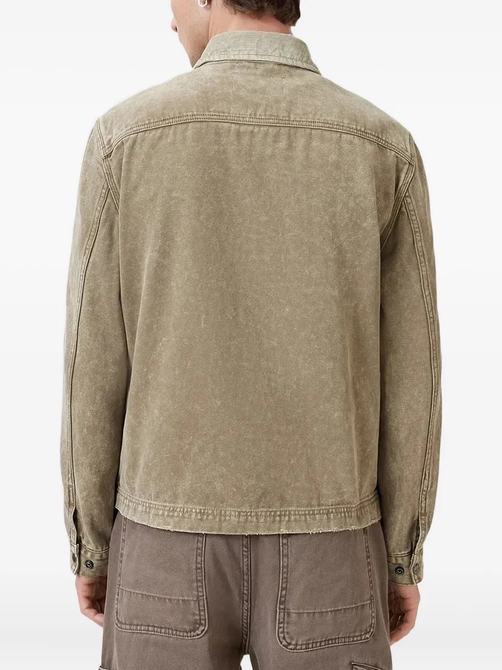 AllSaints Jack met ribfluwelen kraag en rits Bruin