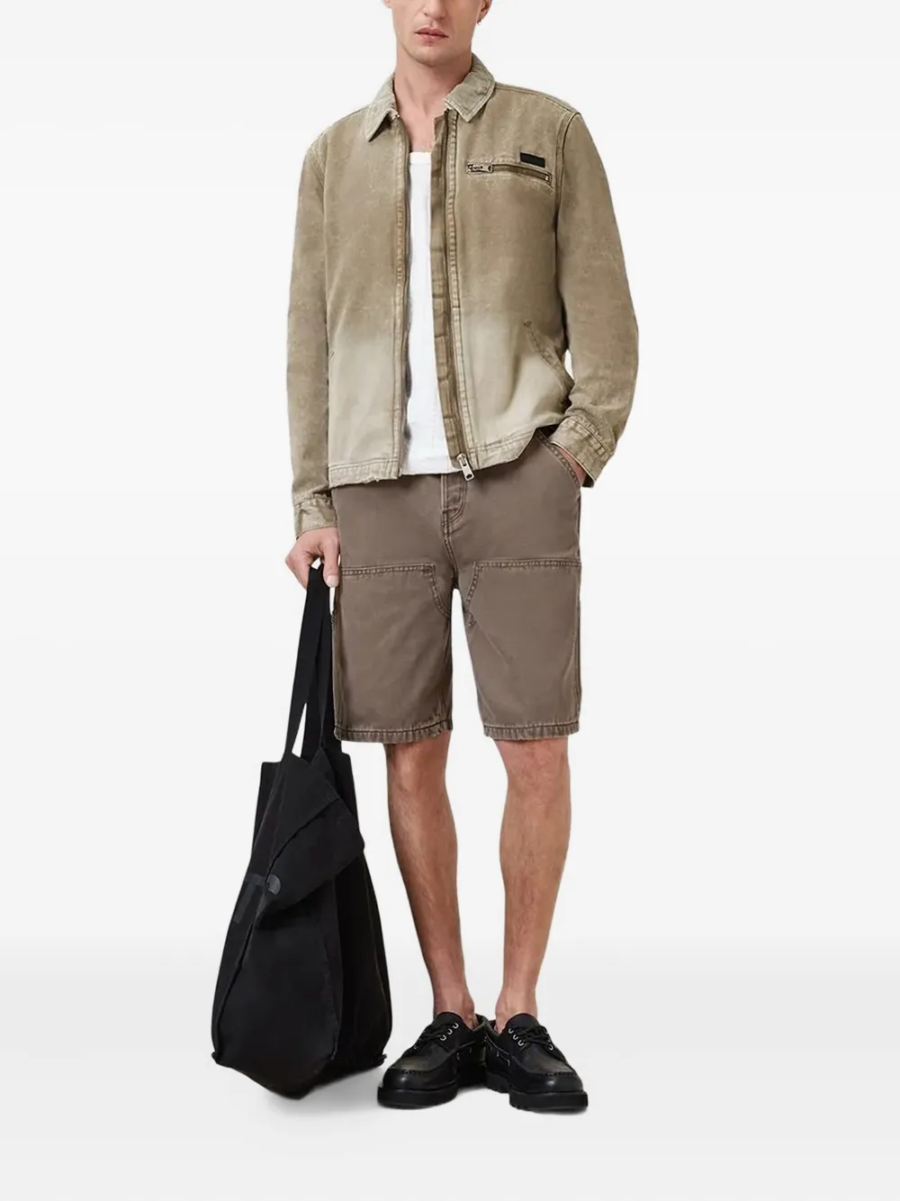 AllSaints Jack met ribfluwelen kraag en rits Bruin