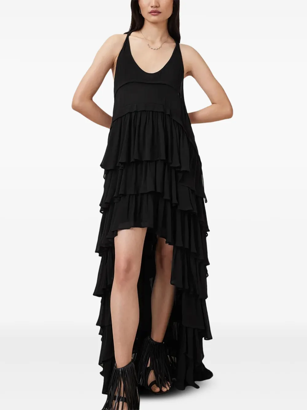 AllSaints Cavarly maxi-jurk Zwart