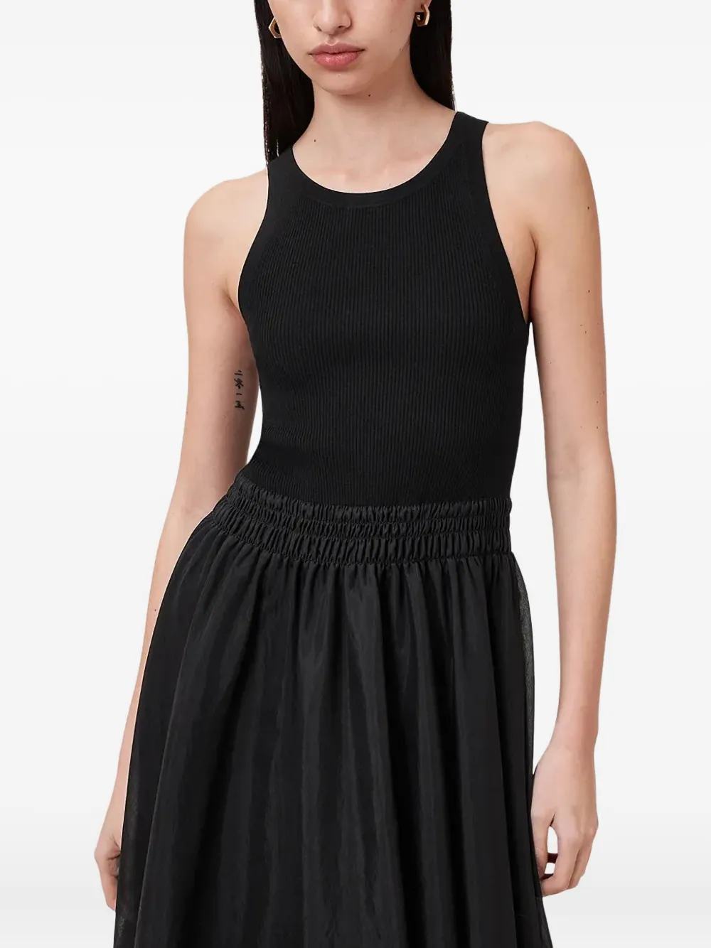 AllSaints Maxikleid mit elastischer Taille | Schwarz | Image 1