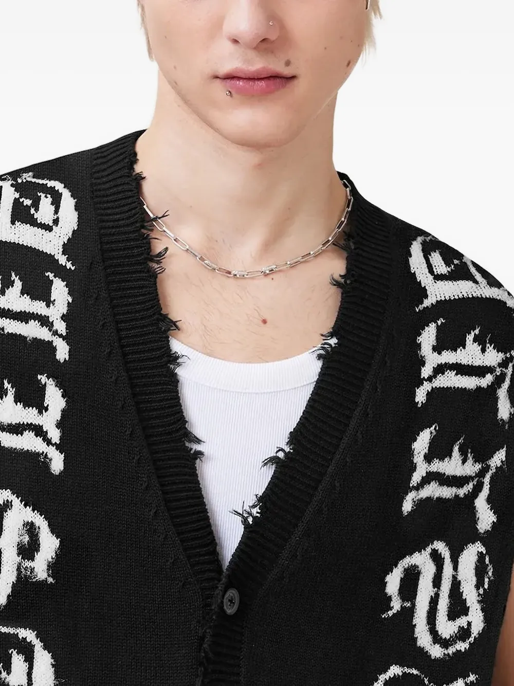 AllSaints Scripture mouwloos vest Zwart