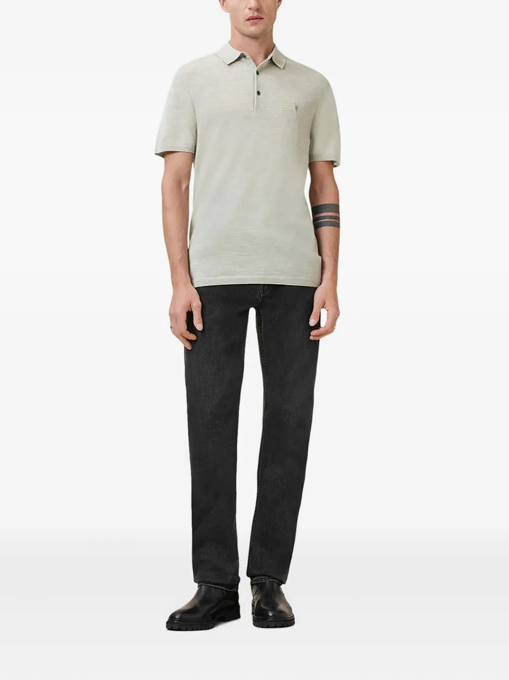 AllSaints Poloshirt met borduurwerk - Groen