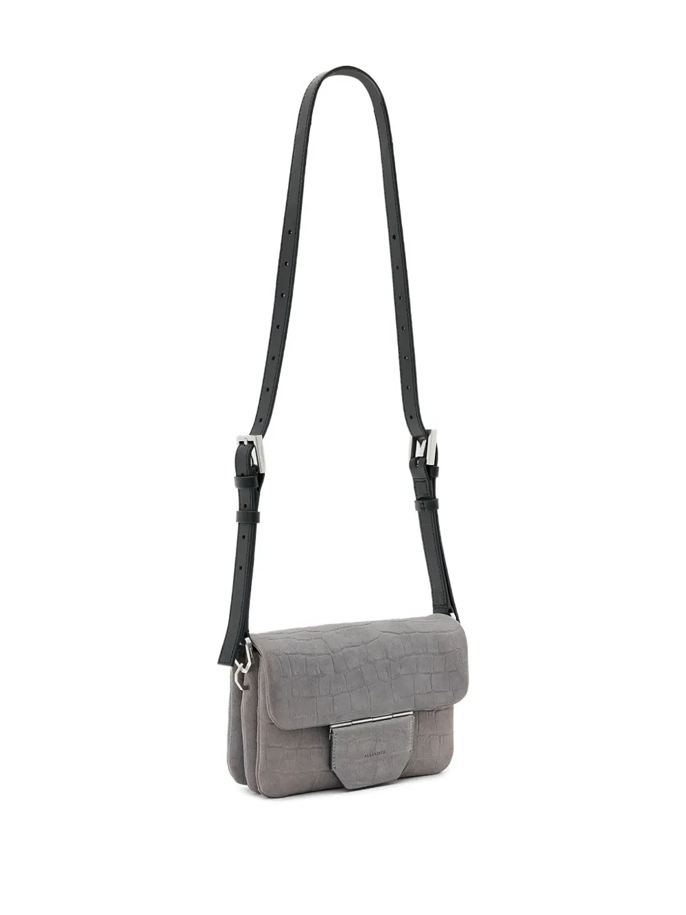 AllSaints Tas met omslag en krokodillen-reliëf Blauw