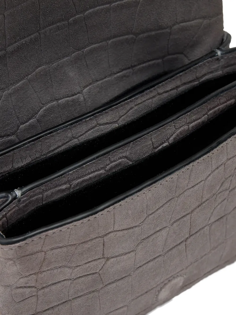 AllSaints Tas met omslag en krokodillen-reliëf Blauw