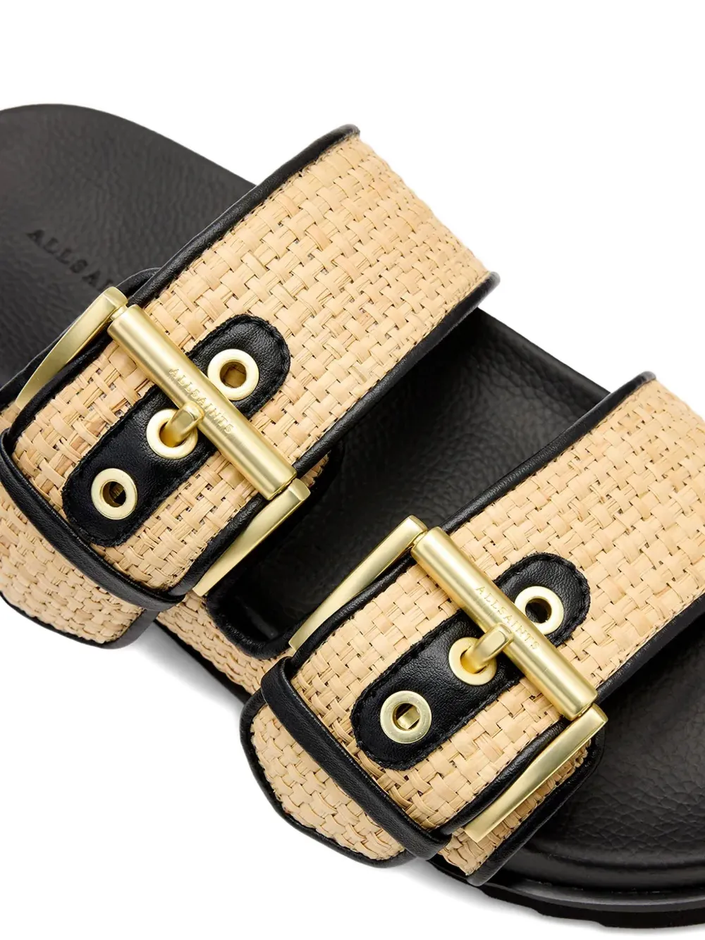 AllSaints Sian woven buckled sandals Neutrals