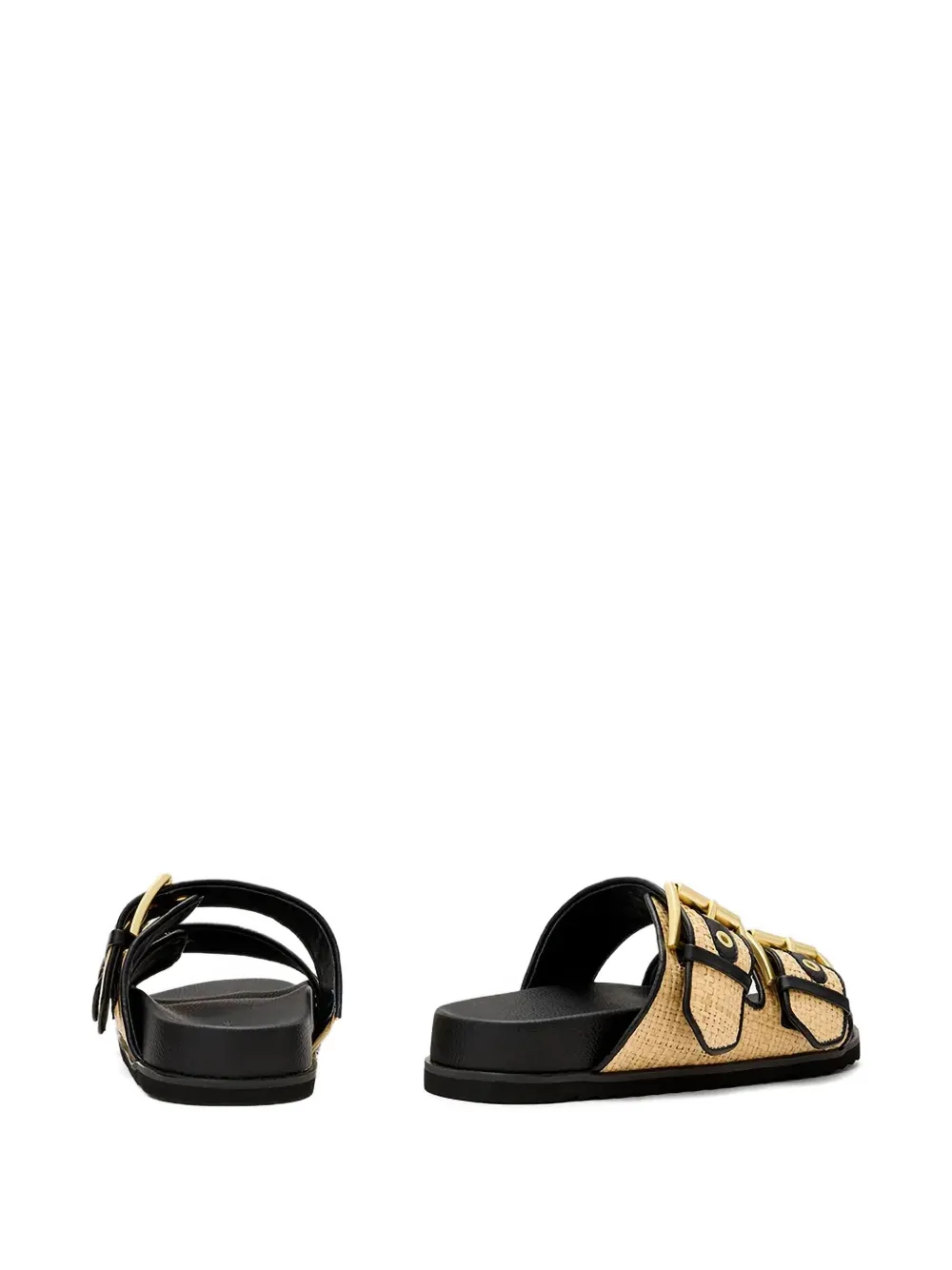 AllSaints Sian woven buckled sandals Neutrals