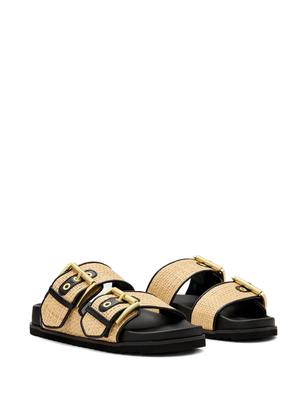 AllSaints Sian woven buckled sandals Neutrals